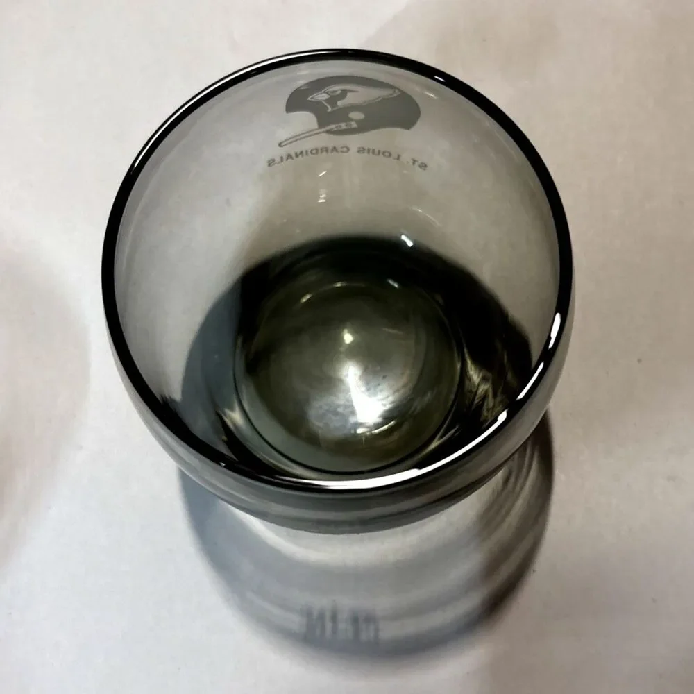 Vintage 1970s NFL St. Louis Cardinals Smoked Low Ball Whiskey Glass